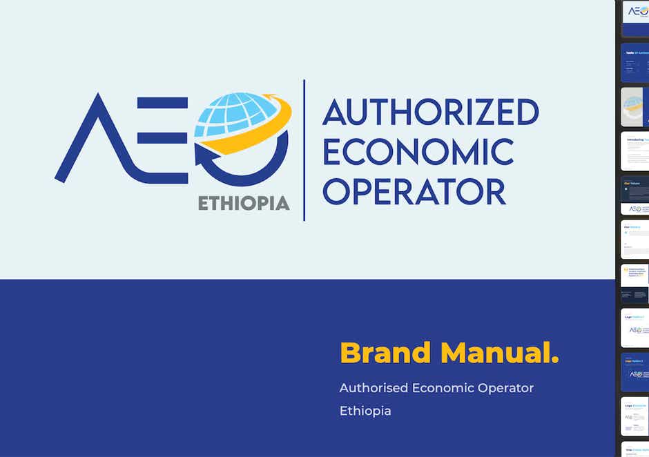Official logo and brand identity for the Authorised Economic Operators under Ethiopian Customs Authority, designed by WubSites to convey trust, authority, and professionalism.