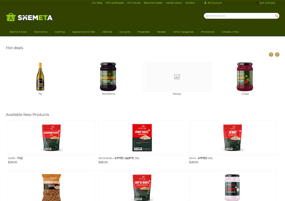 Robust multi-vendor marketplace platform with a distinctive brand identity, designed and developed by WubSites for Shemeta to connect sellers and buyers in Ethiopia.
