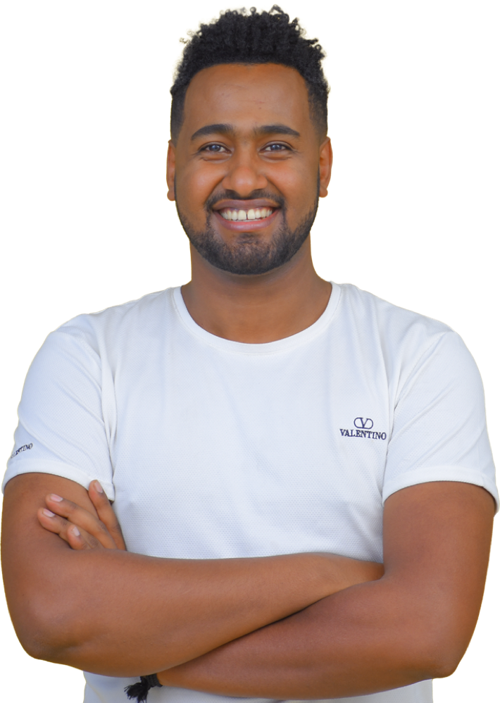 Smiling Ethiopian models celebrating the success of their new business website created by WubSites