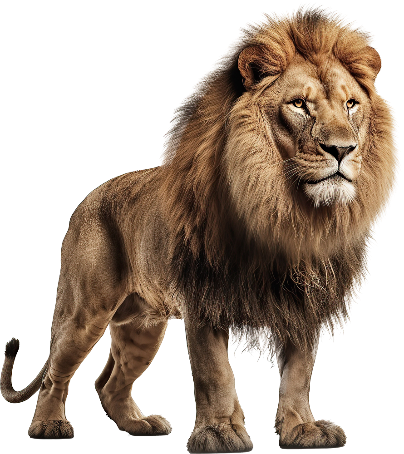A majestic lion standing proudly beside a computer screen displaying a visually stunning and user-friendly website, symbolizing the confidence and satisfaction that WubSites delivers to its clients.
