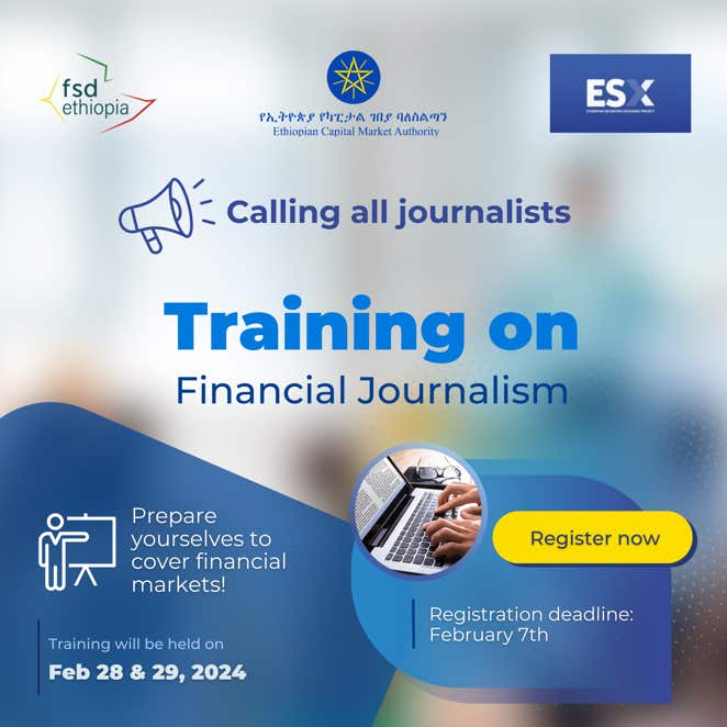 Eye-catching social media graphic created by WubSites featuring a stunning landscape photo to promote Ethiopian Capital Market